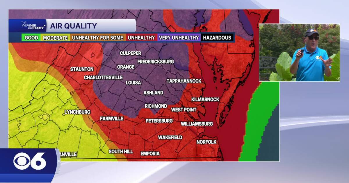 Code Purple: Air quality alert upgraded Friday in Richmond over wildfire smoke