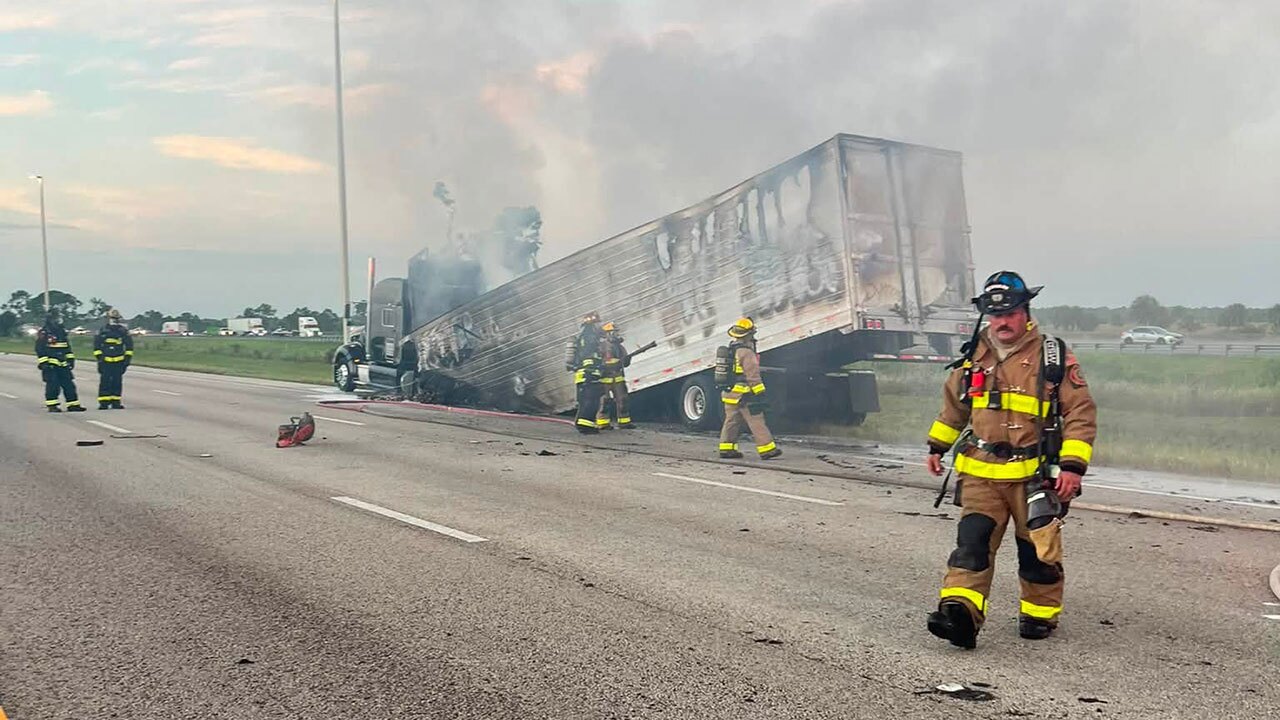 MCFR 18-wheeler fire I-95