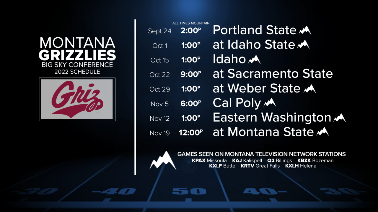 2022 Griz Football Schedule