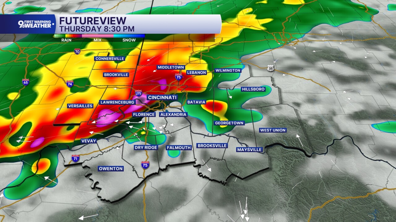 Thursday evening storms and heavy rain