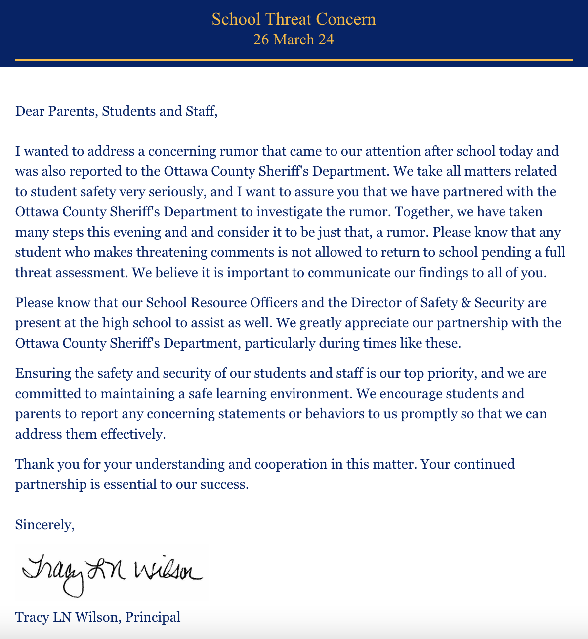 Grand Haven HS email