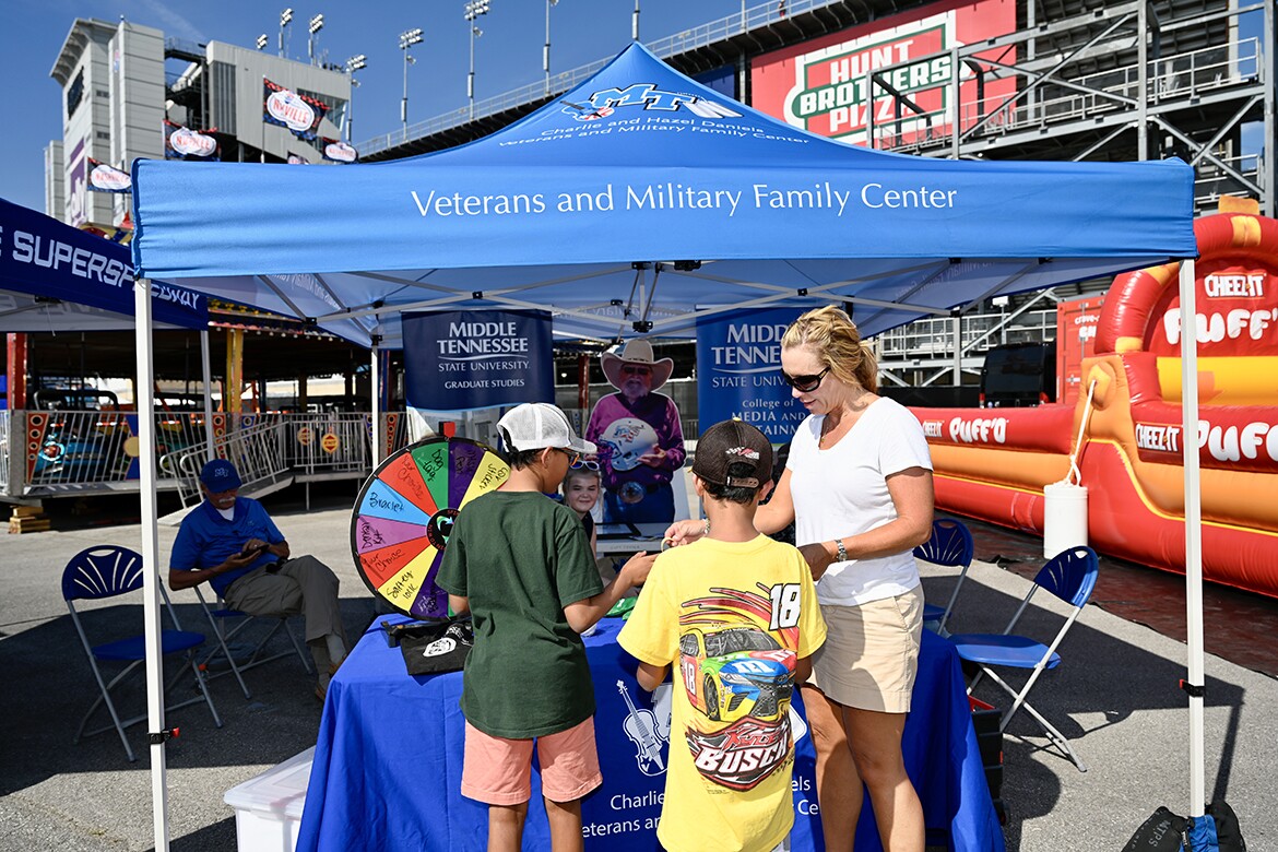 MTSU Daniels Center tent at Nashville Superspeedway