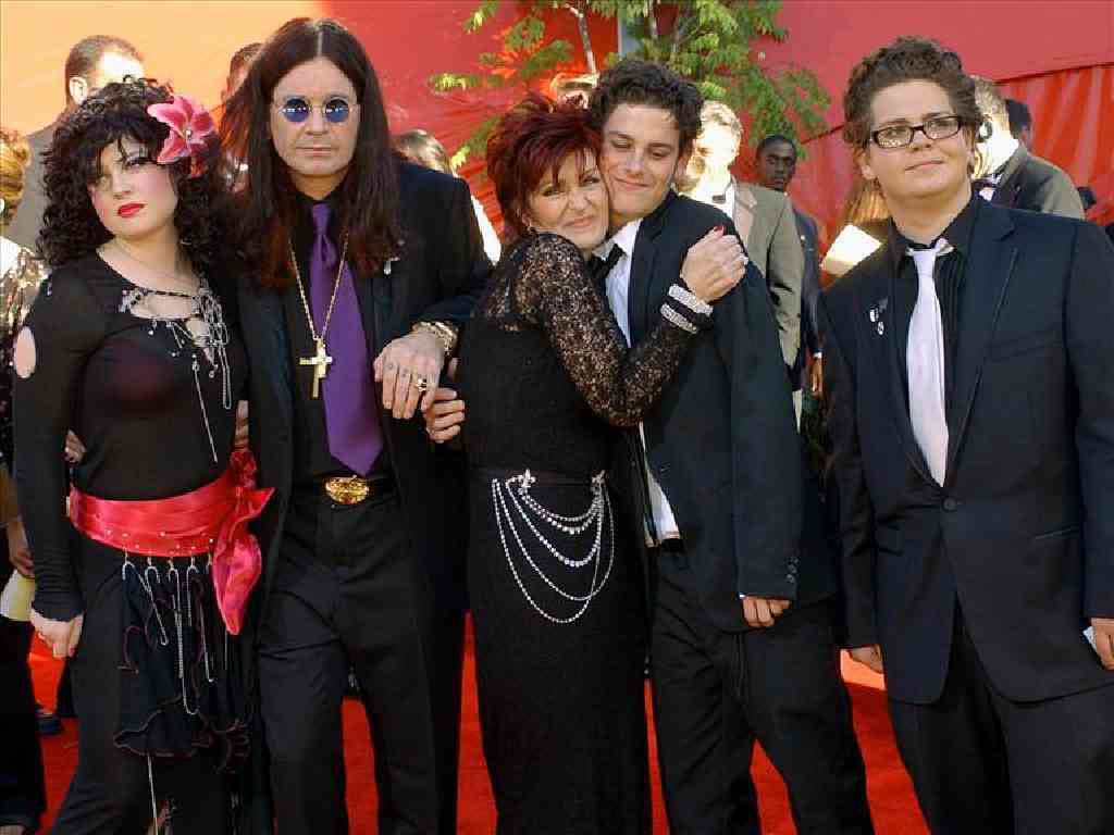 Kelly Osbourne, Ozzy Osbourne, Sharon Osbourne, Robert Marcato and Jack Osbourne, arrive at the 54th Annual Primetime Emmy Awards, Los Angeles, California.