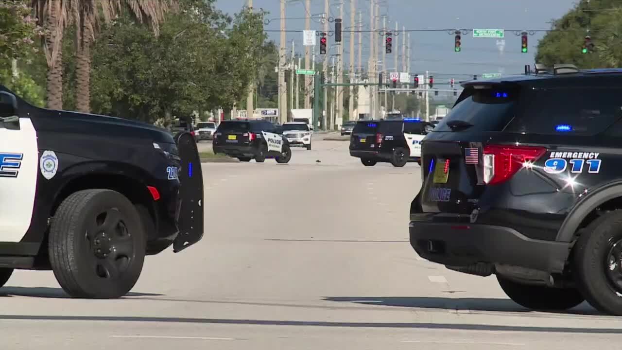West Palm Beach hit-and-run crash scene at 45th Street in 2023