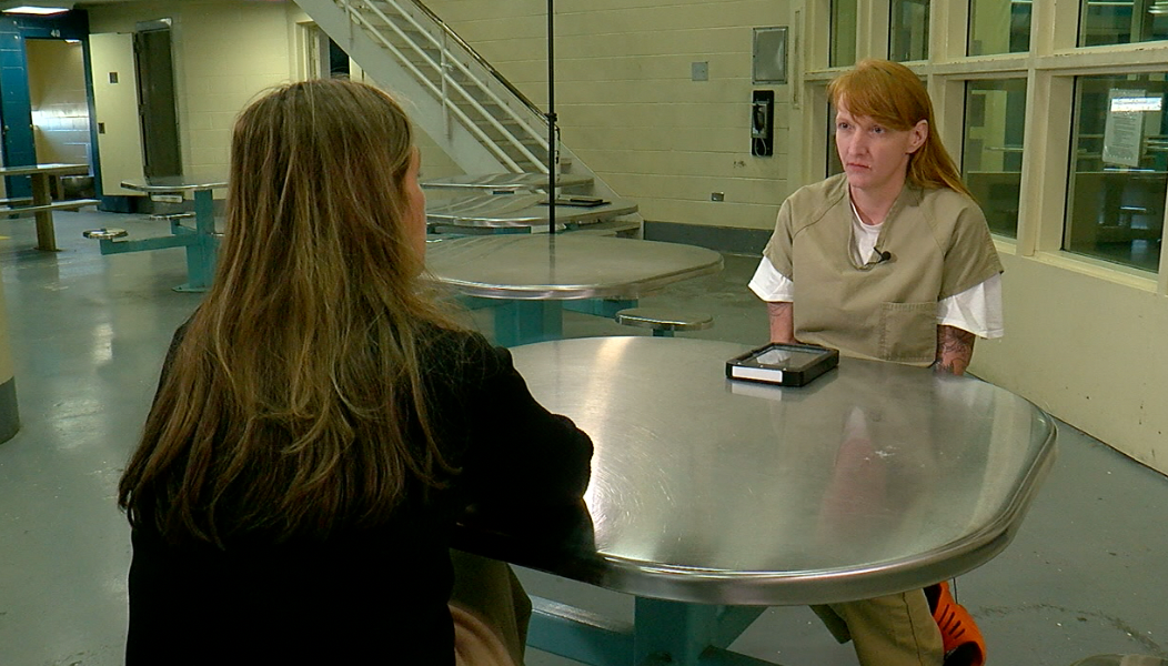Inmate Lacey Kelley said the jail is a calmer place when tablets can be used for activities.