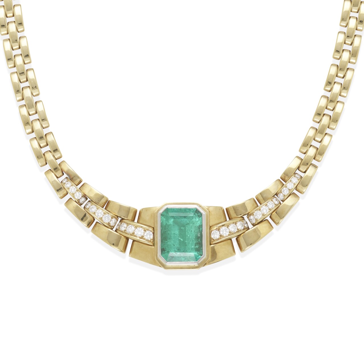 1. An 18 Karat Gold, Emerald and Diamond Necklace, Cartier.jpg