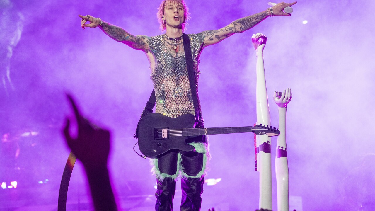 Machine Gun Kelly performing Friday night at 2023 Coors Light Birds Nest Machine Gun Kelly performing Friday night at 2023 Coors Light Birds Nest