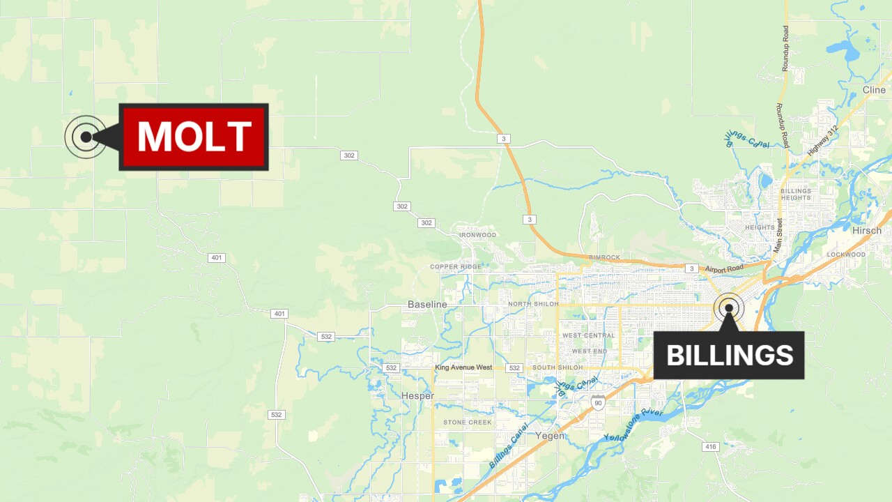 Molt, Montana map