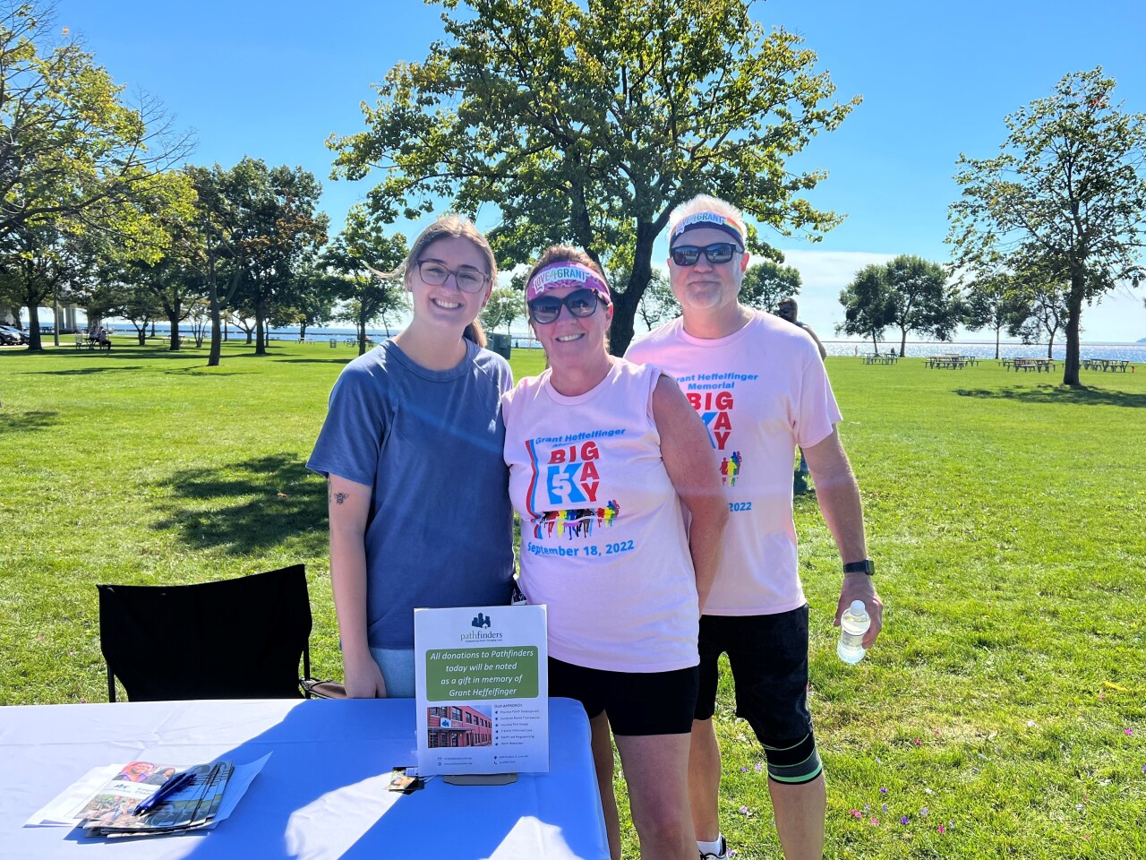 Pathfinders table at Big Gay 5K with the Heffelfingers.jpg