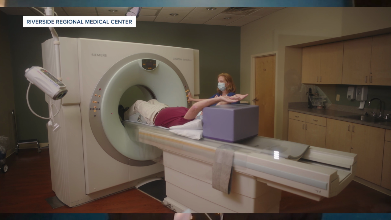 CT scan machine at Riverside Regional Medical Center