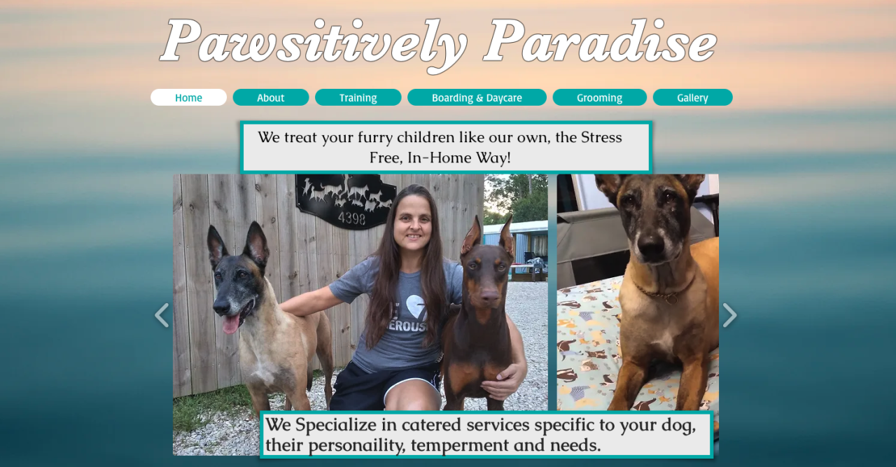 Pawsitively Paradise website