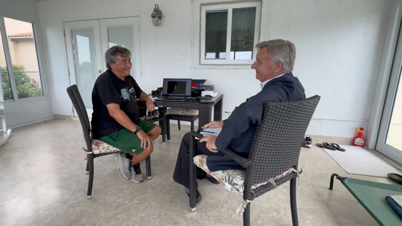 Tom Prescott speaks to WPTV reporter Matt Sczesny on April 2, 2026, about what it took for him to take the stunning photos of the Artemis II launch.