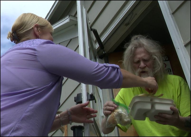 Teresa Loftus makes a delivery