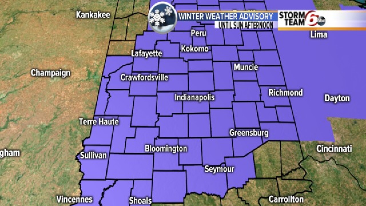 Indiana Weather Advisory Map Winter Weather Advisory issued across central Indiana Indiana Weather Advisory Map Winter Weather Advisory issued across central Indiana
