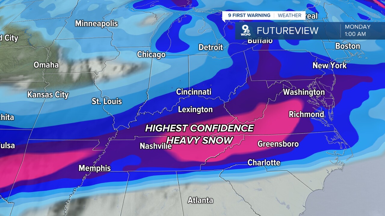 Weekend snow highest confidence of accumulation
