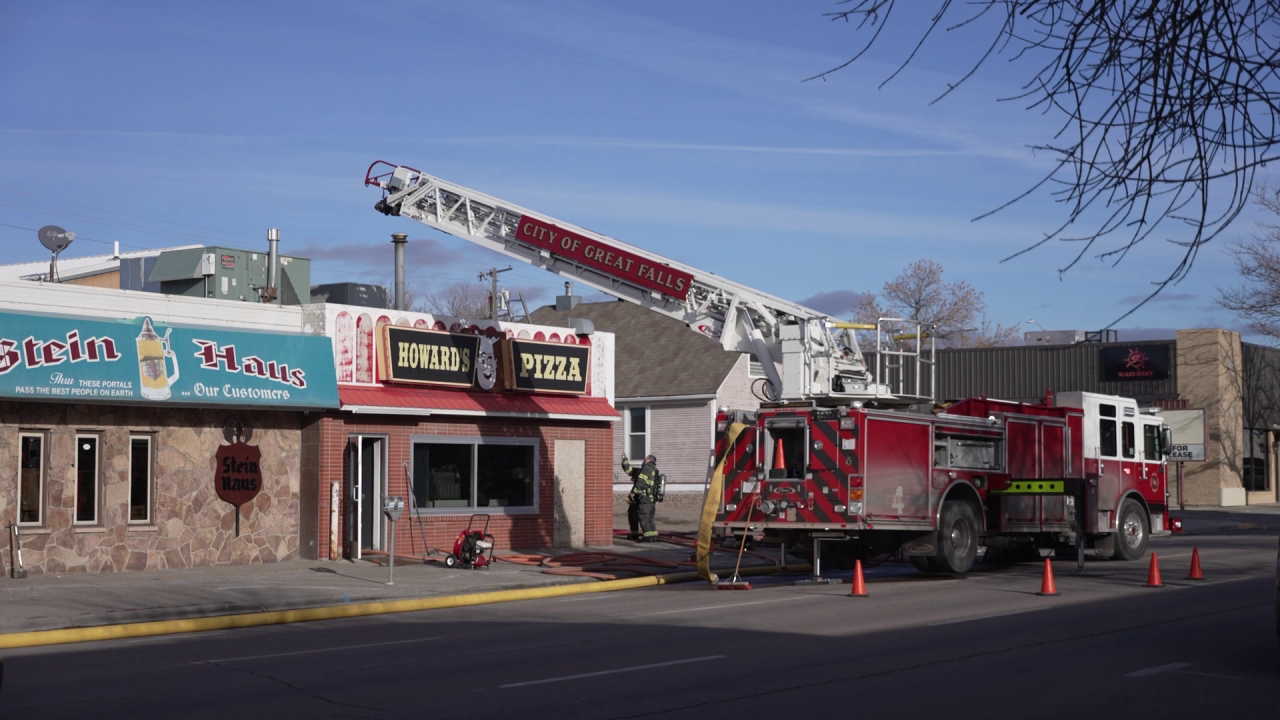 Fire at Howard's Pizza/Stein Haus in Great Falls