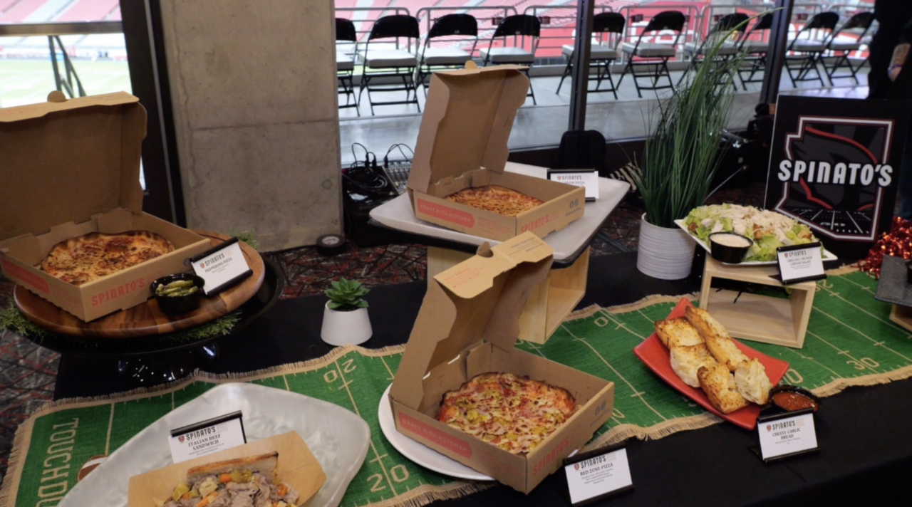 New menu items from Spinato’s Pizzeria inside the stadium.