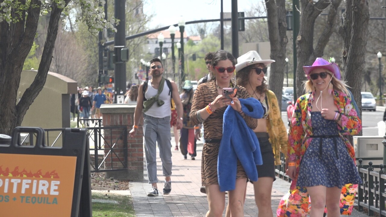 Emily and her friends walk to a different venue