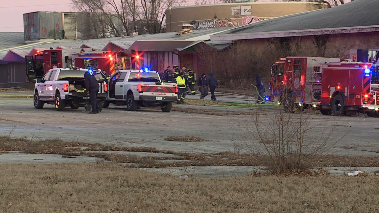 Monday fire damaged auditorium at vacant Paul Robeson Middle School in KCMO
