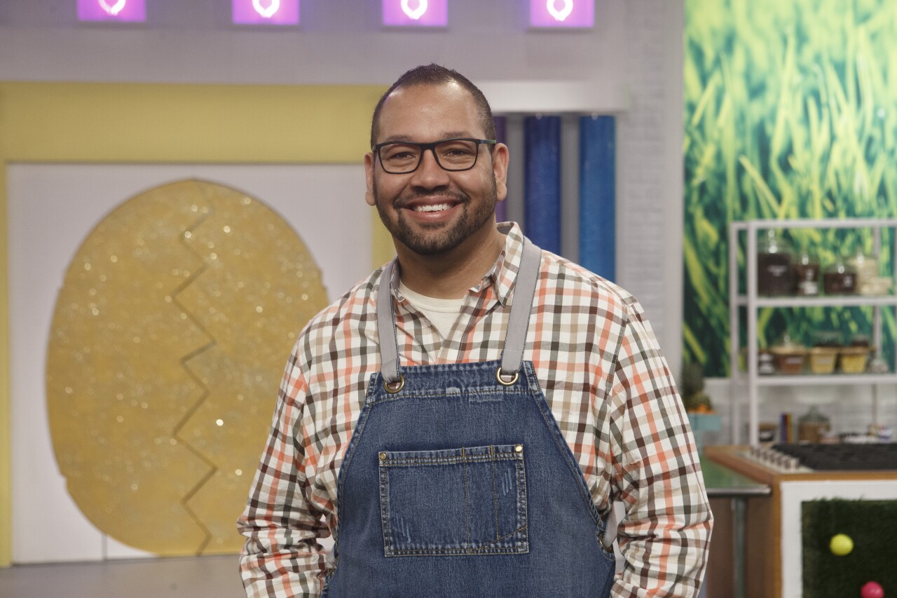 Baker Jeremy Davis poses, as seen on Easter Basket Challenge.jpeg