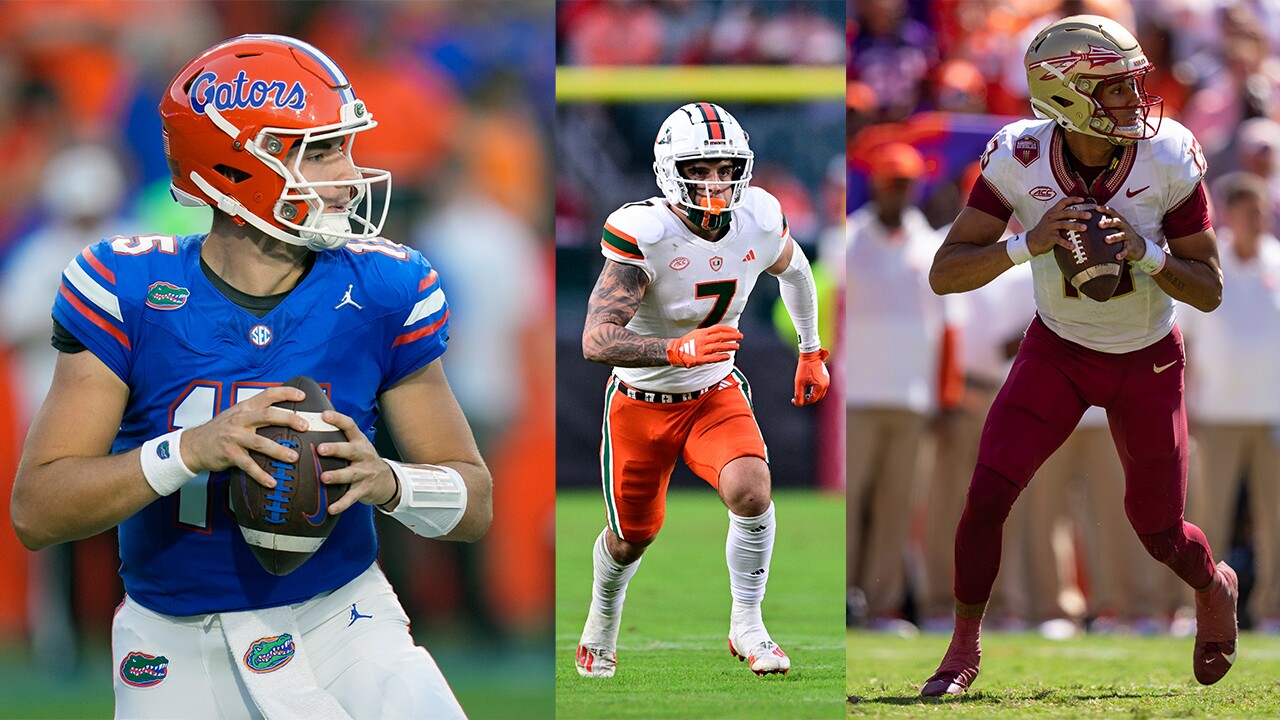 Florida Gators QB Graham Mertz, Miami Hurricanes receiver Xavier Restrepo and Florida State Seminoles QB Jordan Travis have led their teams to top 25 rankings