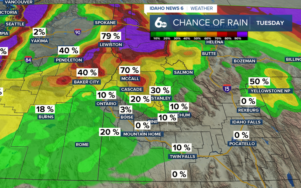 Chance of precipitation Tuesday