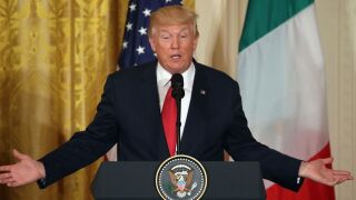 President Trump at a press conference