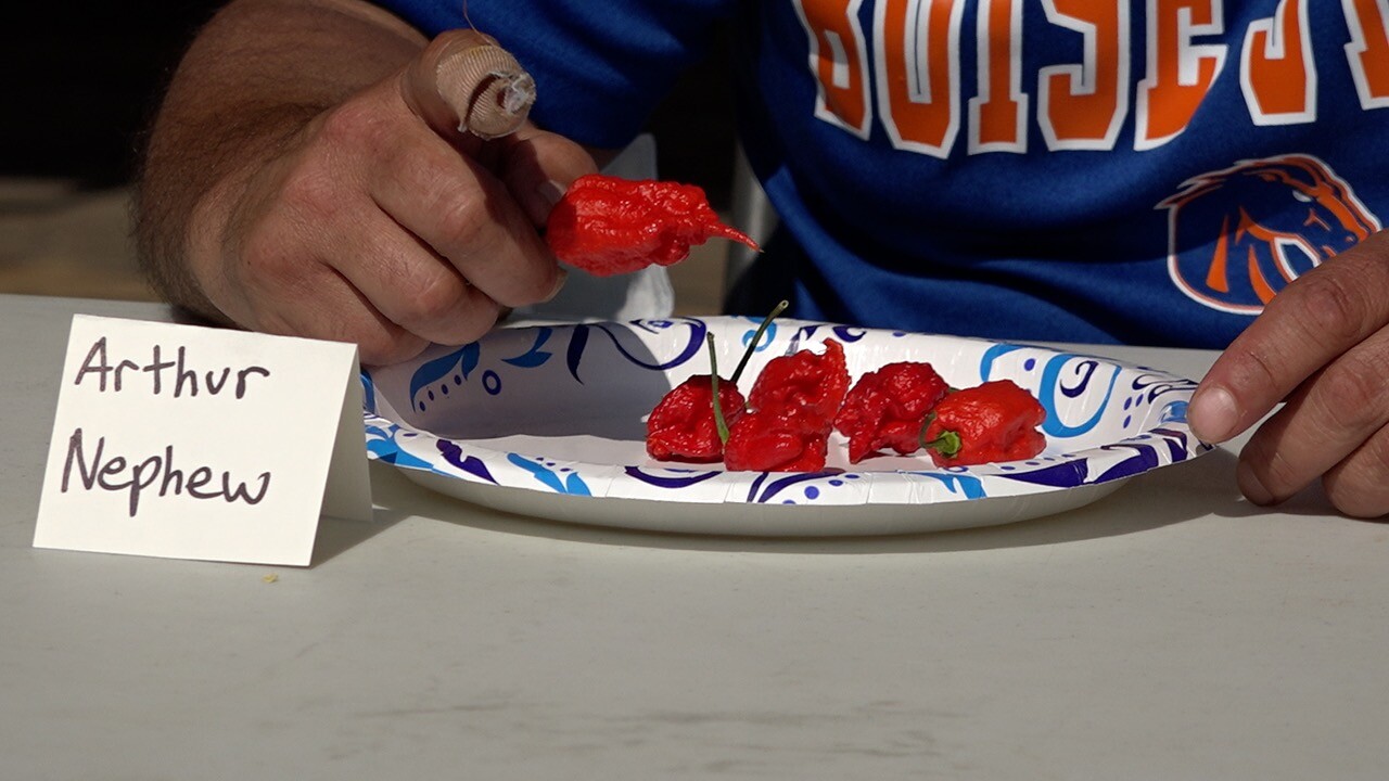 Hot pepper eating contest wows crowd at the Nampa Farmers Market