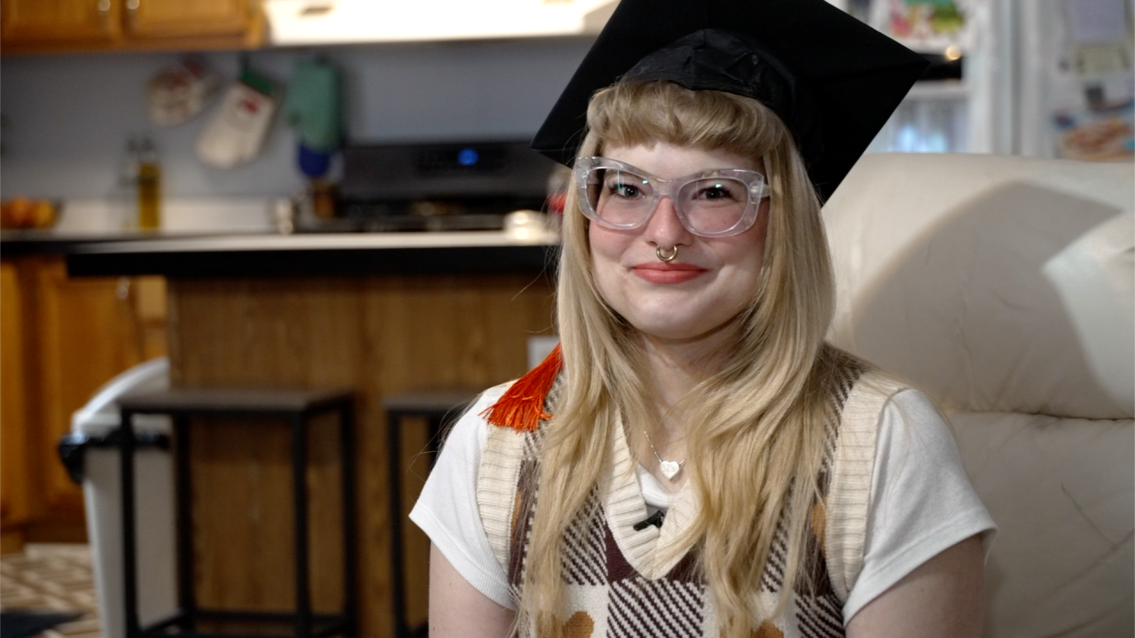  Muskegon woman graduates college while battling stage-four oral cancer, becomes first in family