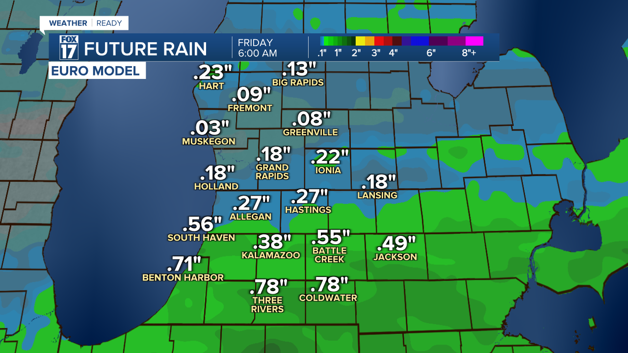 Thursday Rainfall Estimates