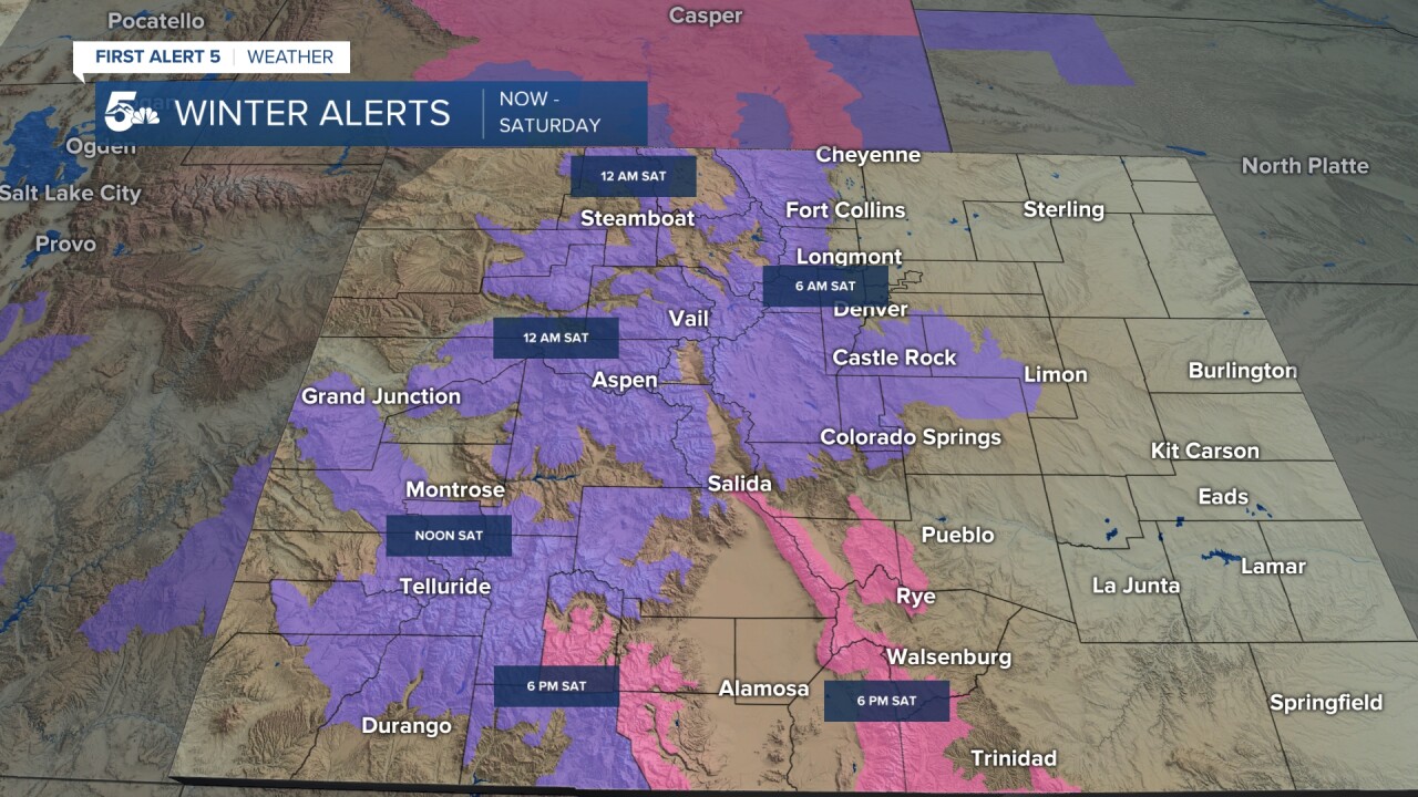 We're tracking a significant spring storm for the mountains - with widespread winter alerts through Saturday.