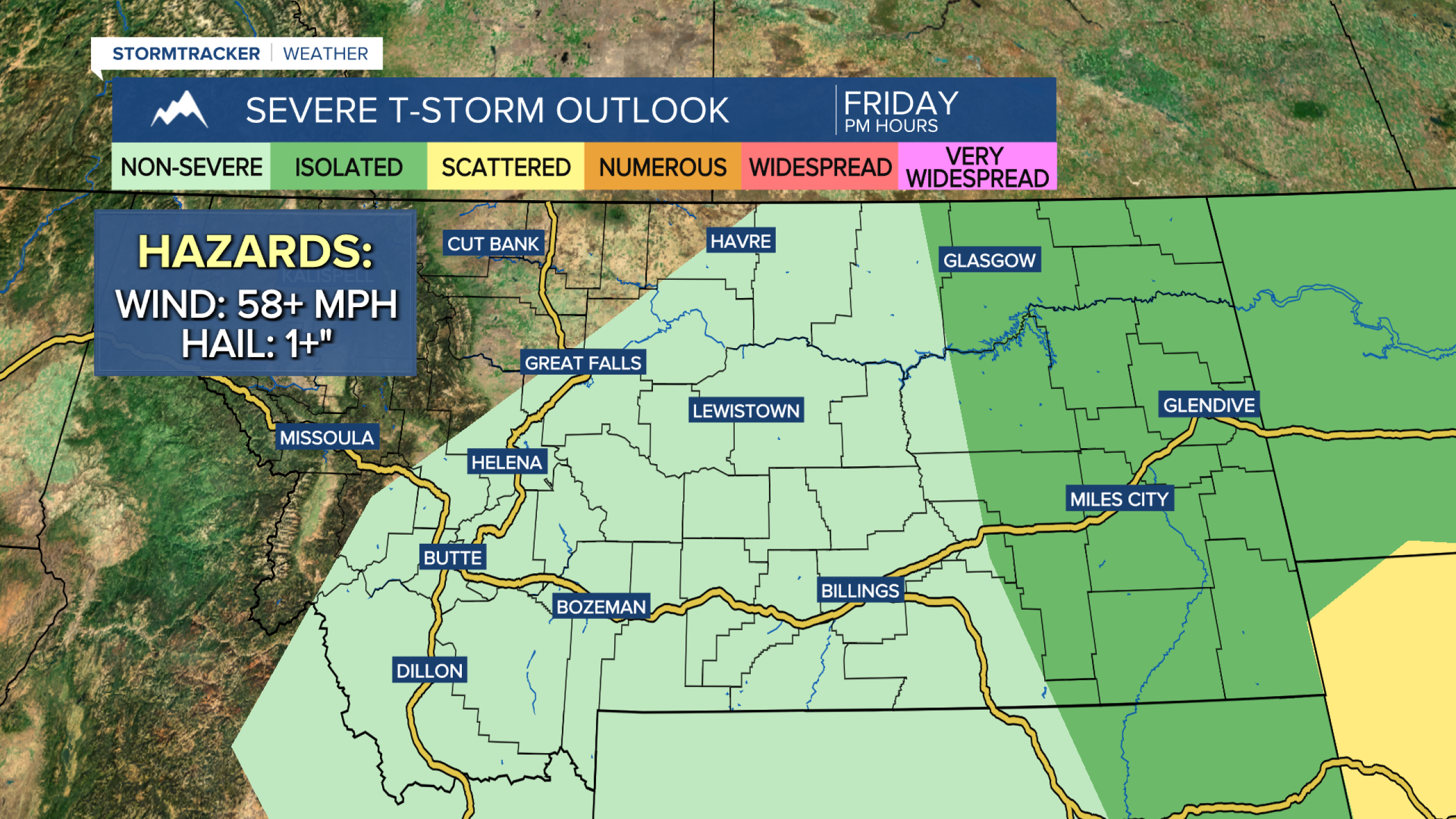 Partly to mostly sunny and warm with isolated showers/storms on Thursday