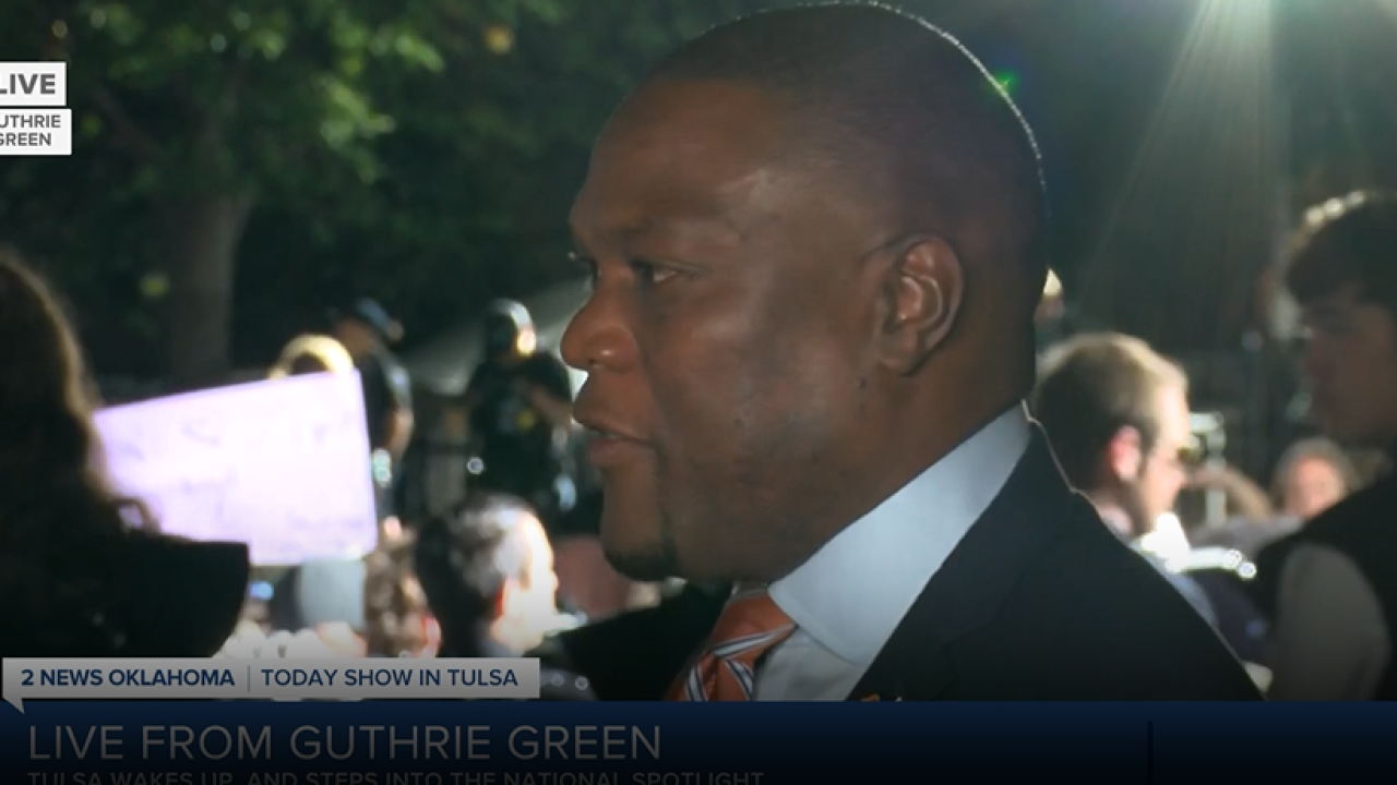 Tulsa Mayor welcomes Third Hour of Today to Guthrie Green