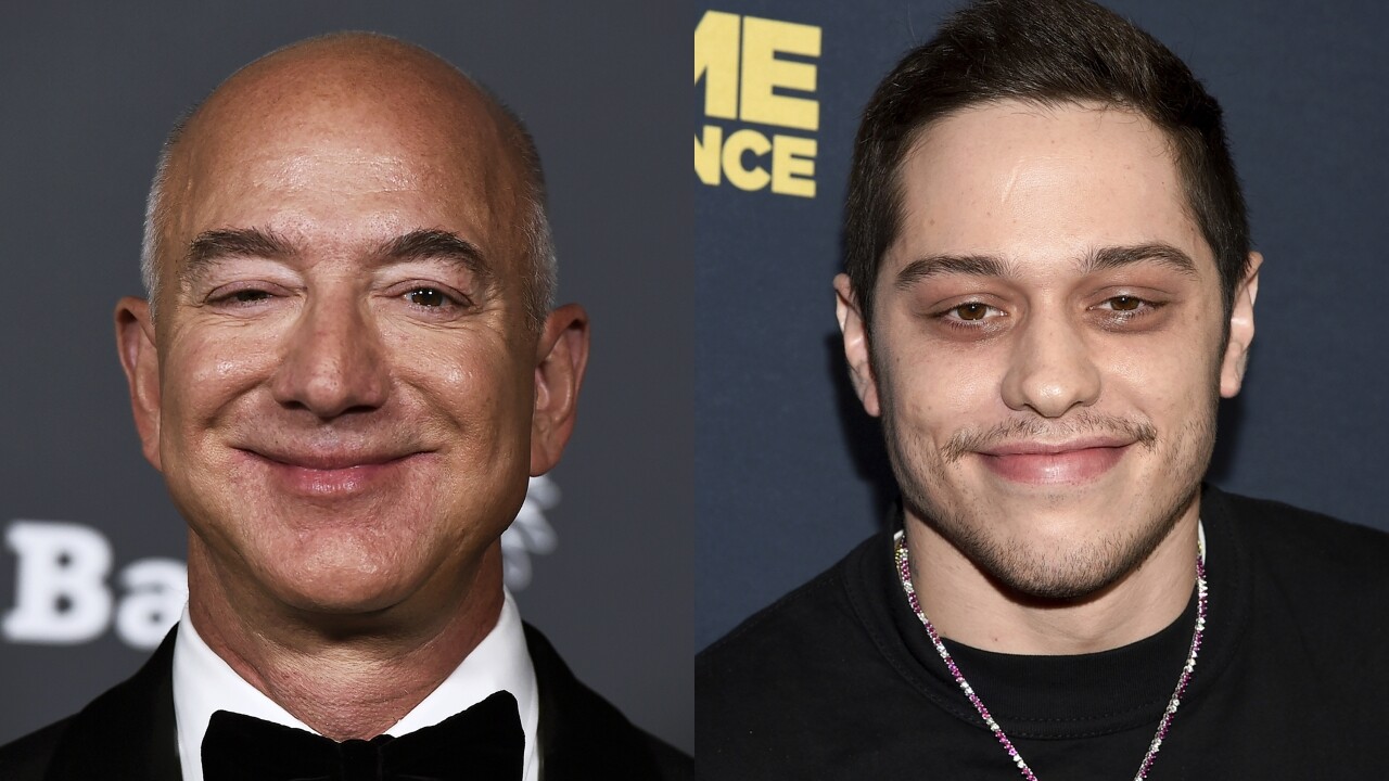 Jeff Bezos and Pete Davidson