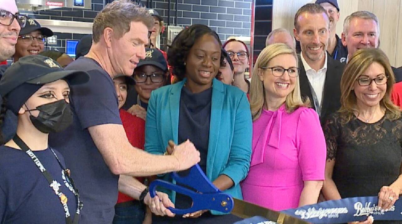 Ribbon cutting of Bobby's Burgers by Bobby Flay!