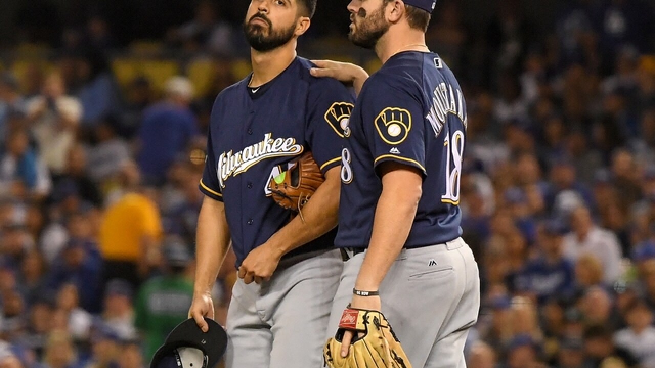 Report: Gio Gonzalez cut from Brewers postseason roster after suffering ankle injury