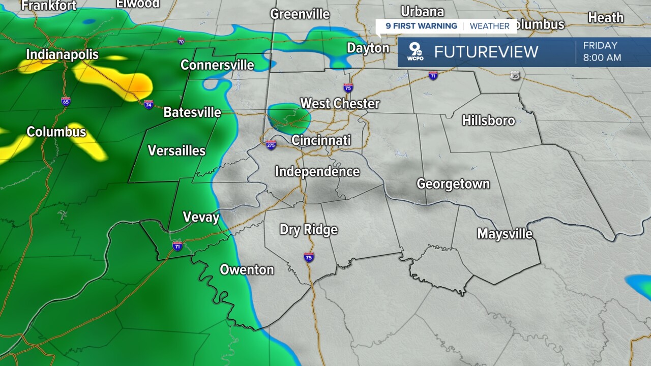 Friday morning rainfall