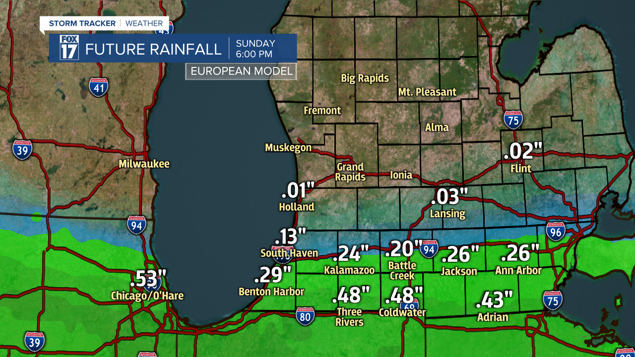 Rainfall Sunday