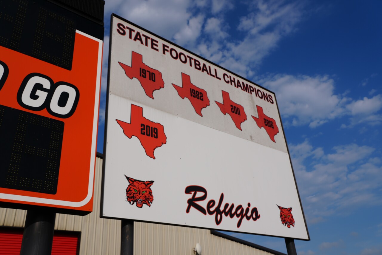 Refugio football State Champions board