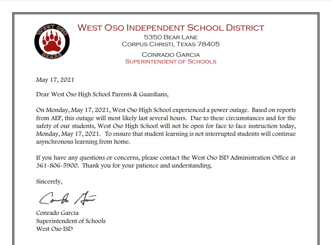 west-oso-high-school-power-outage