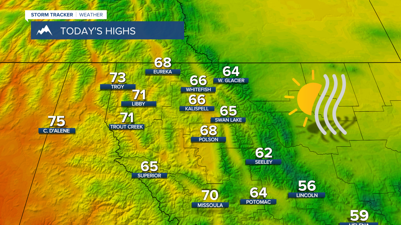 Mt Weather Sign Mild temperatures expected today in Western Montana
