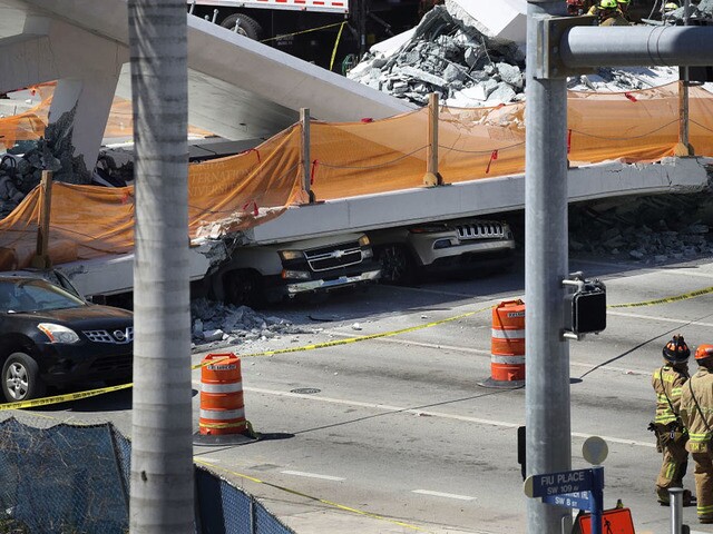 PHOTOS: Bridge collapse near Florida International University crushes cars