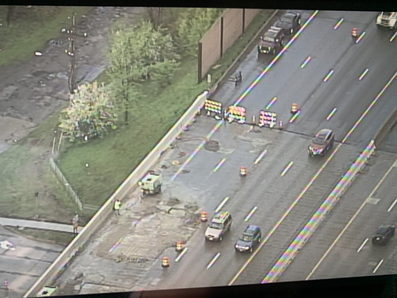 Heavy traffic on I-480 near Lee Road.