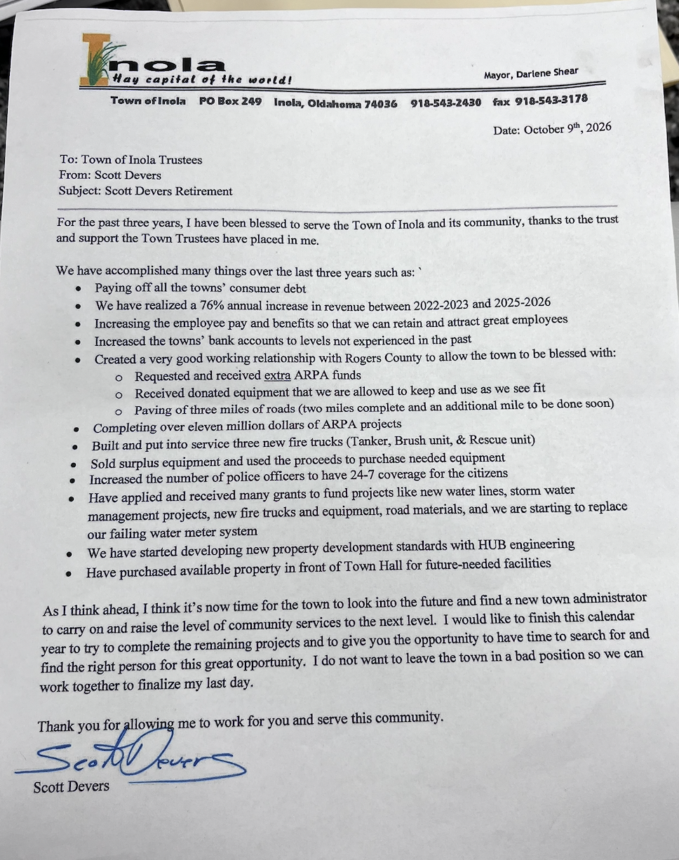 scott devers retirement letter