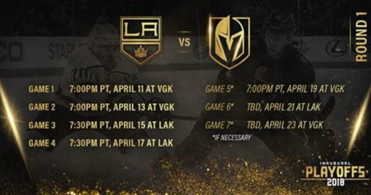 Playoff schedule Golden Knights vs. Kings