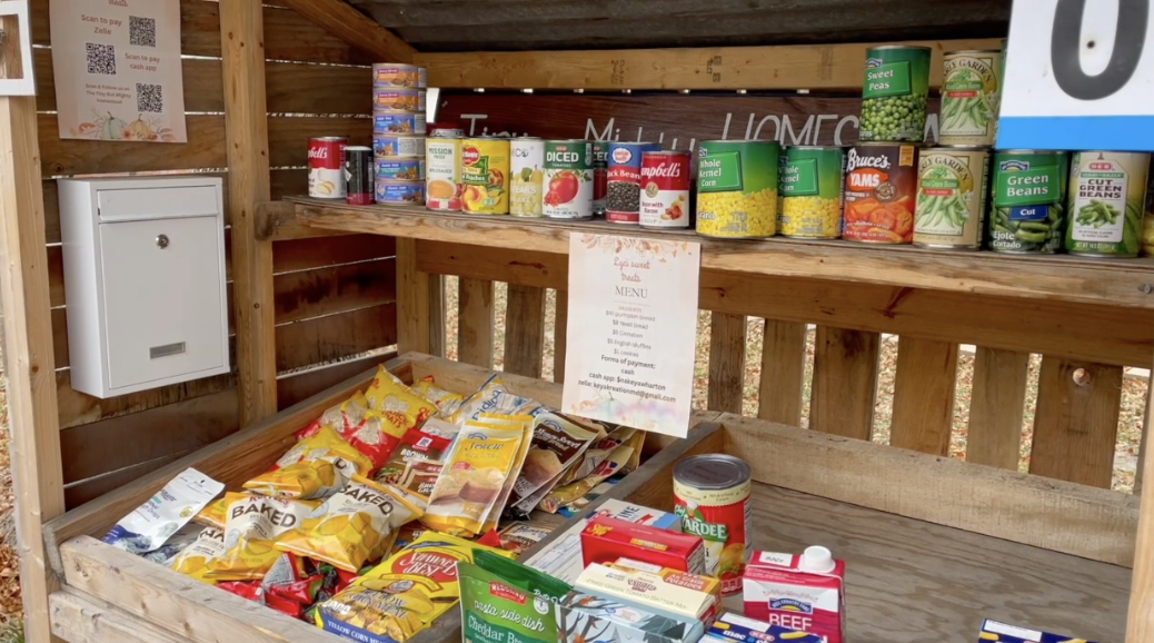 9-year-old Marlin girl uses farm stand to help neighbors with free food items