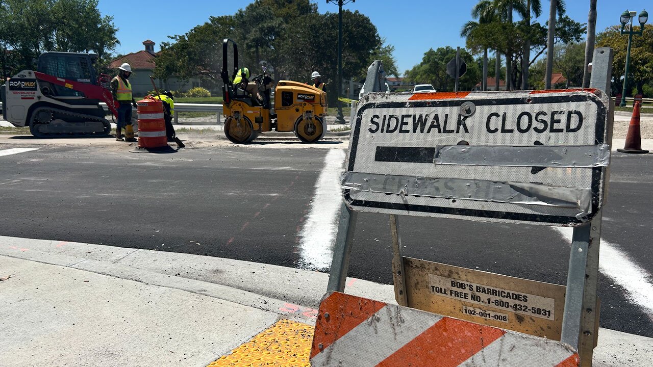 Delray Beach Sidewalk Closed