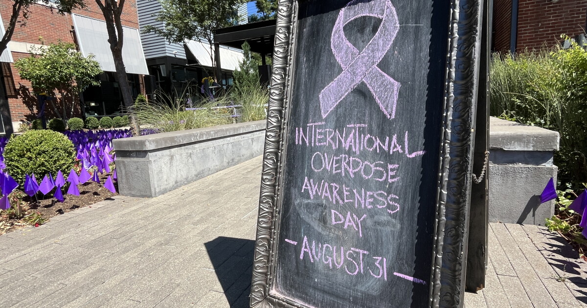 Overpose Flags and hope mark Overdose Awareness Day at DV8 Kitchen
