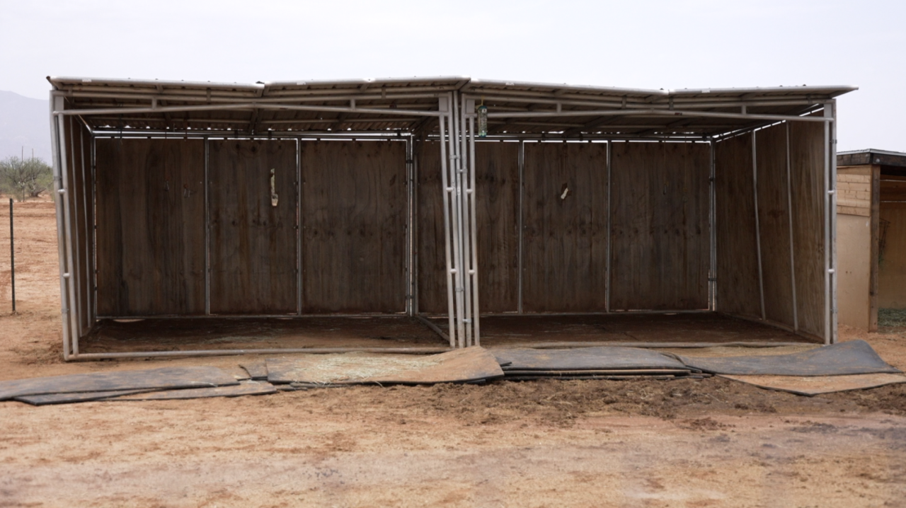 Repaired horse stable