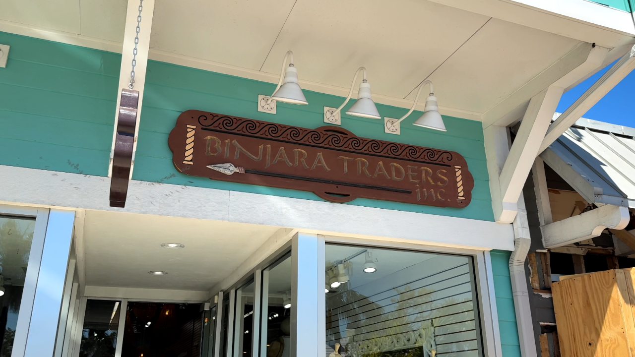 Binjara Traders storefront on St. Armands Circle in Sarasota.